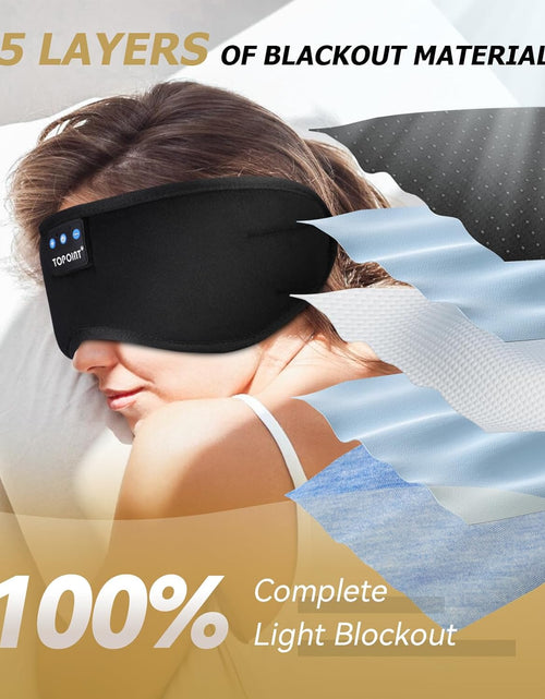 Load image into Gallery viewer, Sleep Mask with Headphones Bluetooth 5.2 Wireless, Sleep Headphone with Microphone Built-In HD Speakers Music, Eye Mask for Sleeping Travel Meditation for Men Women Girl Cool Gadgets
