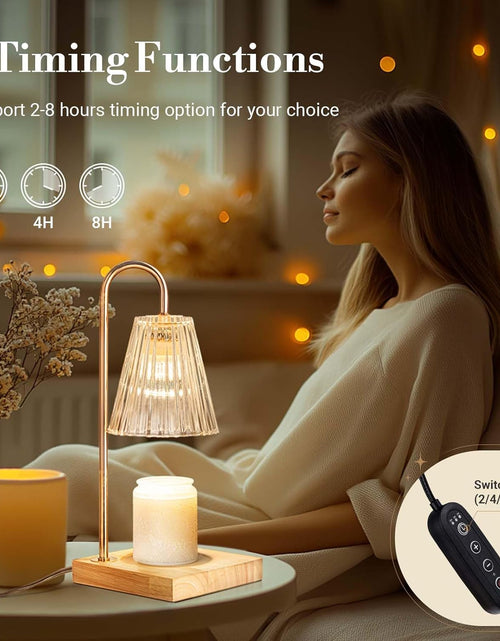 Load image into Gallery viewer, Candle Warmer Lamp, Electric Candle Lamp Warmer with Timer, Mom Christmas Birthday Gifts for Women, House Warming Gifts New Home Bedroom Decor, Dimmable Wax Melt Warmer with 2 Bulbs
