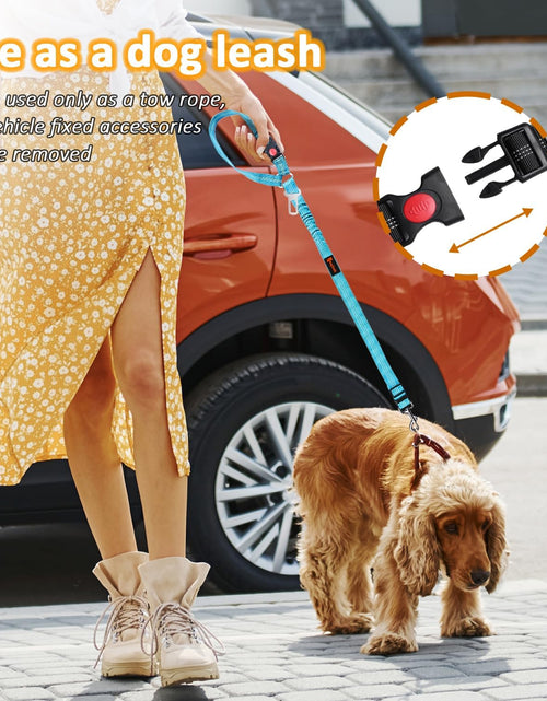 Load image into Gallery viewer, Removable Dog Seat Belt Harness for Car, 3 in 1 Pet Dog Car Seatbelt Leash, Retractable Restraint Secures to Vehicle Headrest &amp; Adjustable Reflective Bungee Dog Seatbelt Tether with Poop Bag
