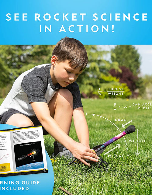 Load image into Gallery viewer, National Geographic Air Rocket Toy – Ultimate LED Rocket Launcher for Kids, Jump and Launch the Light Up, Air Powered, Foam Tipped Rockets up to 100 Feet
