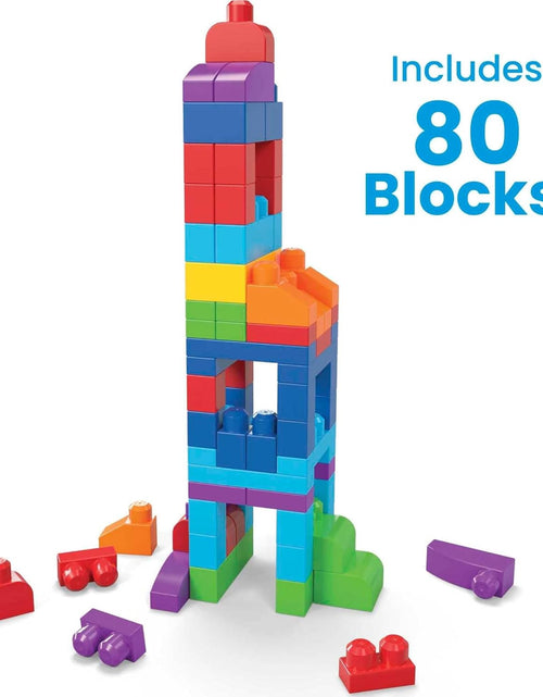 Load image into Gallery viewer, BLOKS First Builders Toddler Blocks Toys Set, Big Building Bag with 80 Pieces and Storage, Blue, Ages 1+ Years
