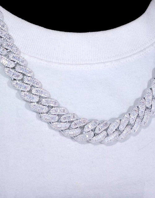 Load image into Gallery viewer, 15Mm Zircon Cuban Link Chain Iced Out in Hand-Set Simulated Diamond Stones Bling Miami CZ Necklace Gift for Her/Him
