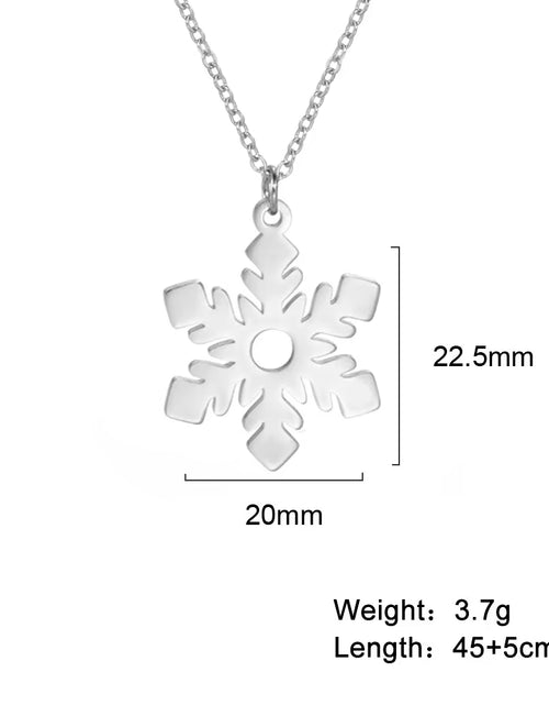 Load image into Gallery viewer, Snowflake Pendant Necklace for Women Stainless Steel Clavicle Chain Choker Fashion Couple Jewelry Valentine&#39;S Day Gift
