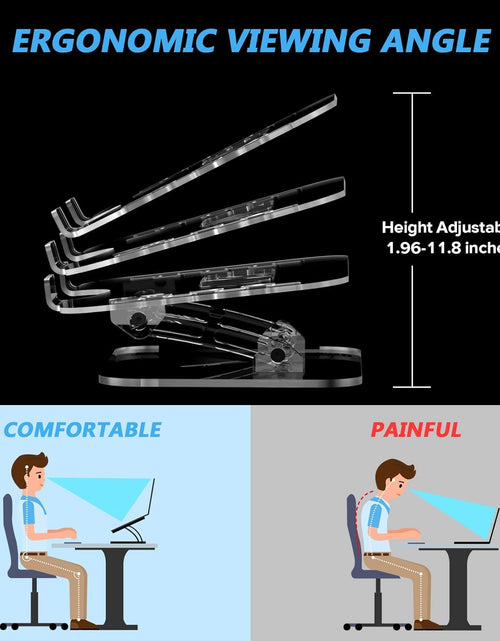 Load image into Gallery viewer, Adjustable Foldable Laptop Stand, Portable Ergonomic Computer Stand for Laptop, Compatible with 10 to 15.6 Inches Notebook Computers
