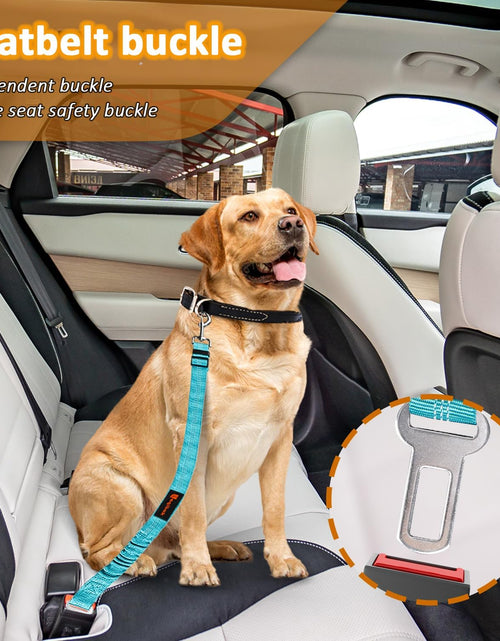 Load image into Gallery viewer, Removable Dog Seat Belt Harness for Car, 3 in 1 Pet Dog Car Seatbelt Leash, Retractable Restraint Secures to Vehicle Headrest &amp; Adjustable Reflective Bungee Dog Seatbelt Tether with Poop Bag
