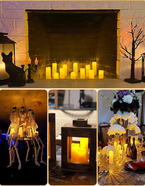 Load image into Gallery viewer, 12 Pc LED Candles Flickering Flameless Candles with Remote &amp; Timer for Romantic Ambiance, Home Decor Mood Lighting Cozy Fall Decor Battery Operated Candles, Outdoor Waterproof
