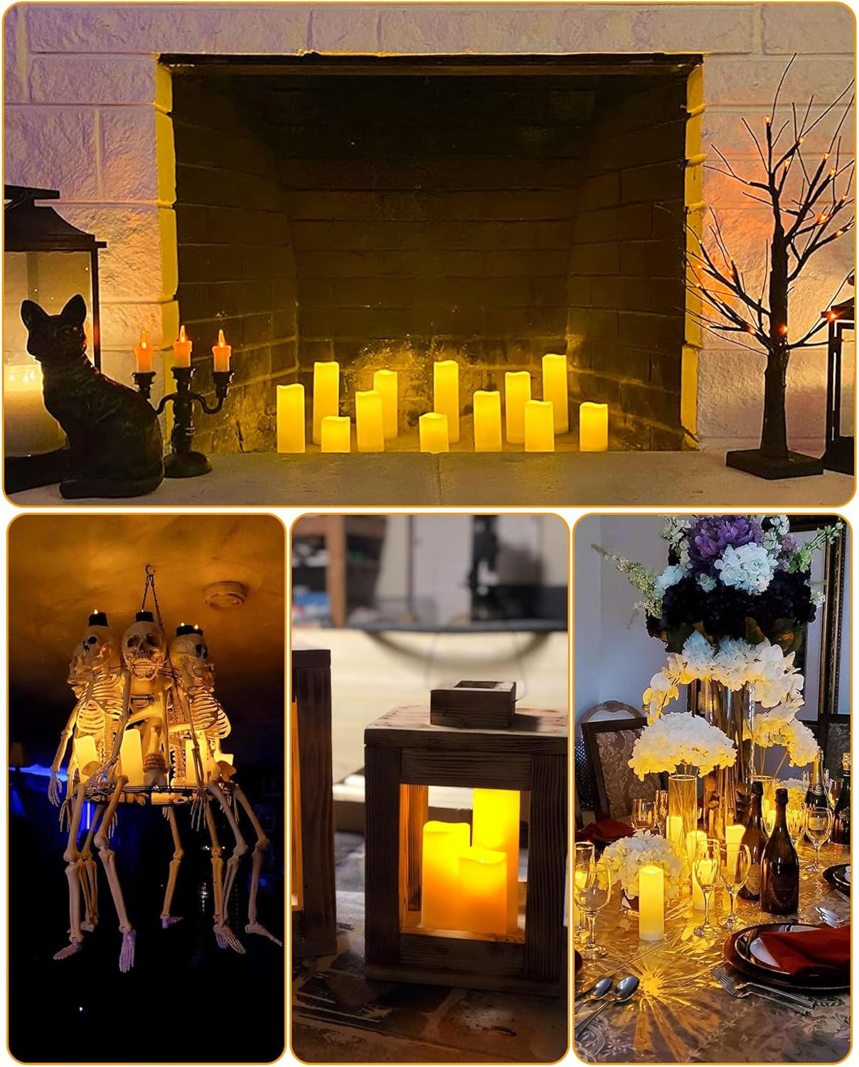 12 Pc LED Candles Flickering Flameless Candles with Remote & Timer for Romantic Ambiance, Home Decor Mood Lighting Cozy Fall Decor Battery Operated Candles, Outdoor Waterproof