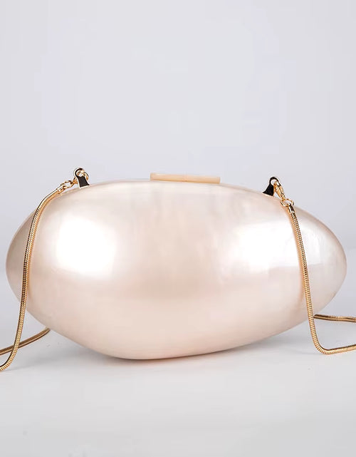 Load image into Gallery viewer, Pearl Acrylic Evening Bags Designer Luxury Clutch Purse Mini Women&#39;S Wallet Shell Chain Shoulder Crossbody Wedding Party Handbag
