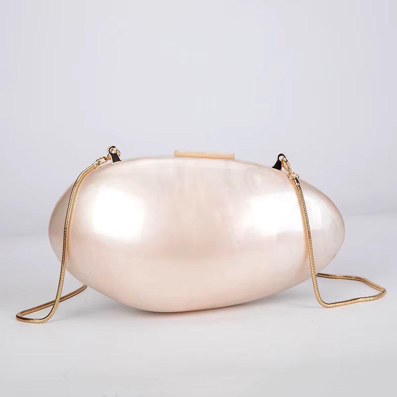 Pearl Acrylic Evening Bags Designer Luxury Clutch Purse Mini Women'S Wallet Shell Chain Shoulder Crossbody Wedding Party Handbag