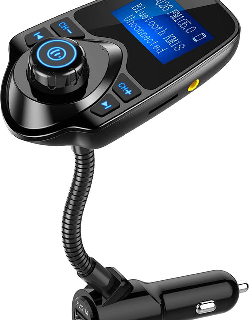 Load image into Gallery viewer, Car Bluetooth FM Transmitter [2024 Upgraded], 1.44&quot; Display Flexible Gooseneck, Handsfree Call Wireless Music Stereo Audio Player Radio Adapter Car Kit USB Phone Charger, TF SD Card AUX-KM18
