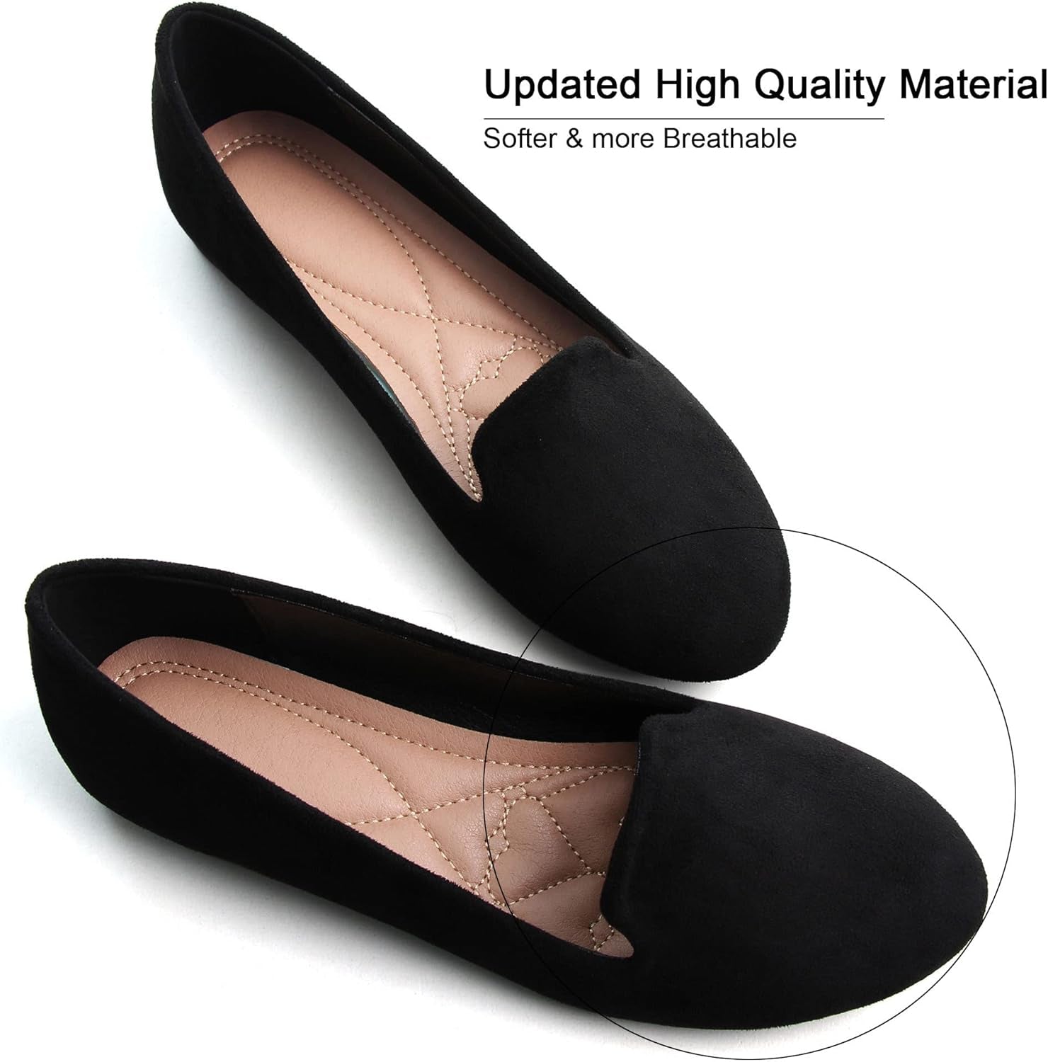 Women'S round Toe Flats Comfortable Ballet Flat Shoes for Women Dressy Slip-Ons Loafers Shoes