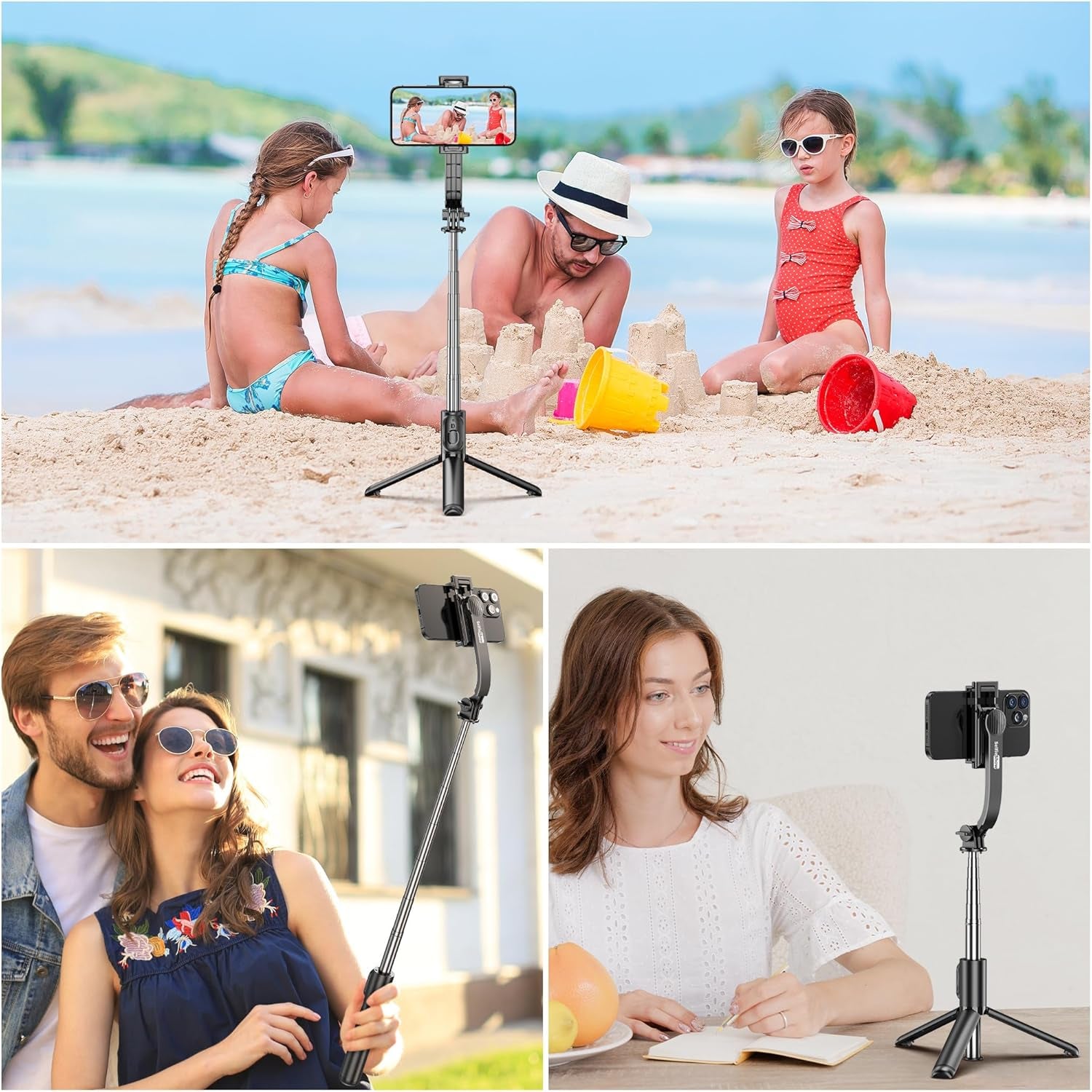 Selfie Stick, Extendable Selfie Stick Tripod with Wireless Remote and Tripod Stand, Portable, Lightweight, Compatible with Iphone 15 14 13 12 Pro Xs Max X 8Plus, Samsung Smartphone and More