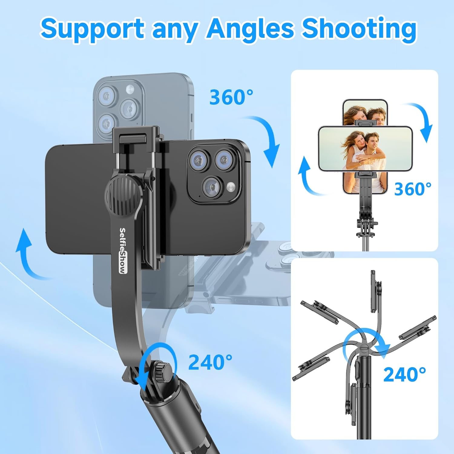 Selfie Stick, Extendable Selfie Stick Tripod with Wireless Remote and Tripod Stand, Portable, Lightweight, Compatible with Iphone 15 14 13 12 Pro Xs Max X 8Plus, Samsung Smartphone and More