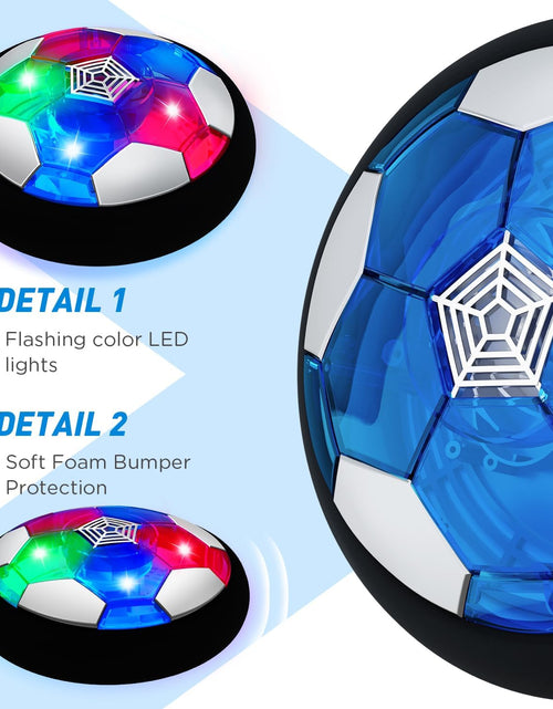 Load image into Gallery viewer, Kids Toys Hover Soccer Ball (Set of 2), Battery Operated Air Floating Soccer Ball with LED Light and Soft Foam Bumper for Indoor Outdoor Game, Gifts for Age 3 4 5 6 7 8-16 Year Old Boys Girls
