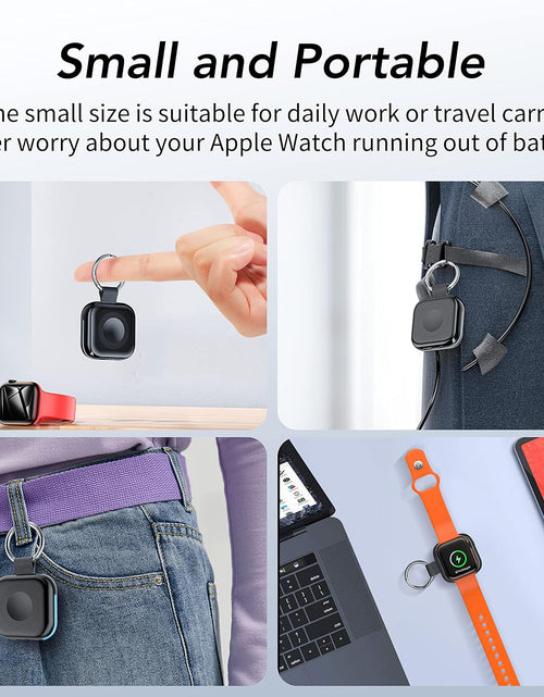 Load image into Gallery viewer, Portable Charger for Apple Watch,Wireless Magnetic Iwatch Charger 1200Mah Power Bank Travel Keychain Accessories Smart Watch Charger for Apple Watch Series 10/9/8/7/6/Se/5/4/3/2/1/Uitra/Uitra 2
