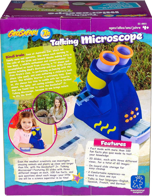 Load image into Gallery viewer, Geosafari Jr. Talking Microscope Featuring Bindi Irwin: Microscope for Kids, STEM &amp; Science Toy, Interactive Learning, Ages 3+
