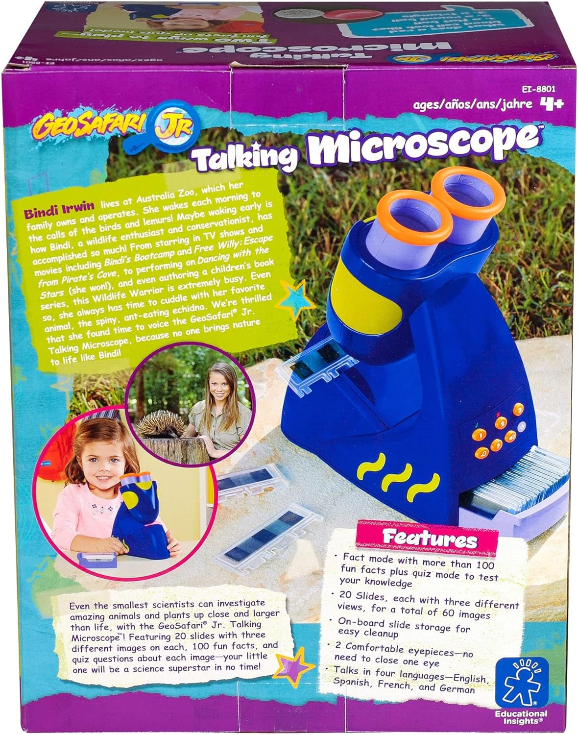 Geosafari Jr. Talking Microscope Featuring Bindi Irwin: Microscope for Kids, STEM & Science Toy, Interactive Learning, Ages 3+