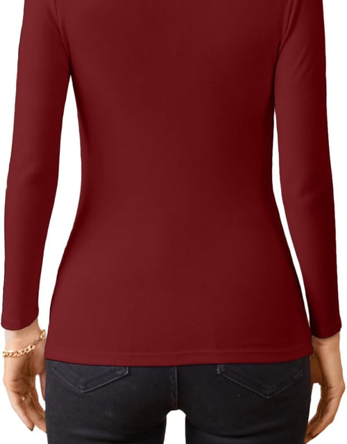 Load image into Gallery viewer, Womens Fall Long Sleeve Stretch Slim round Neck Ribbed Basic Shirts
