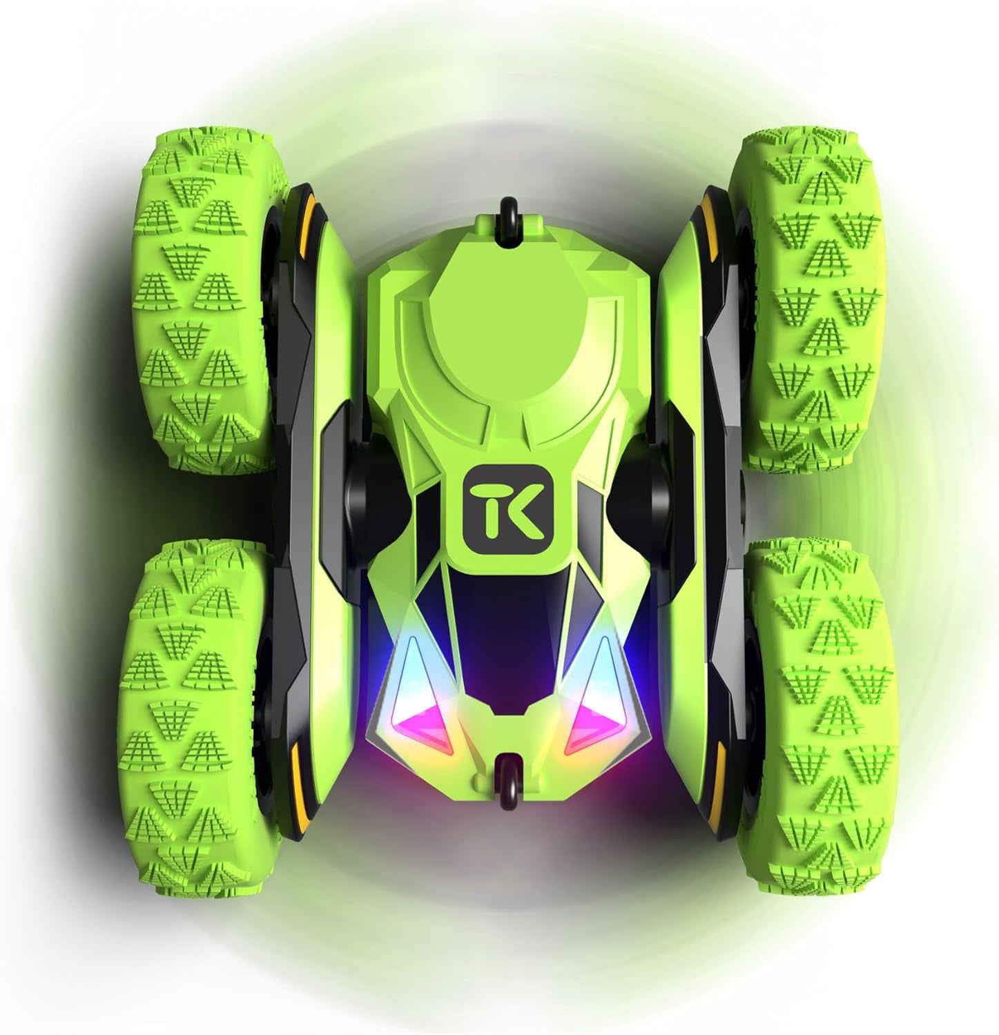 RC Stunt Cars Remote Control Car Double-Sided Driving 360-Degree Flips Rotating Car Toy, Green