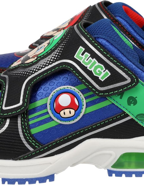 Load image into Gallery viewer, Brothers Mario and Luigi Kids Tennis Shoe, Light up Sneaker, Mix Match Runner Trainer, Kids Size 11 to 3
