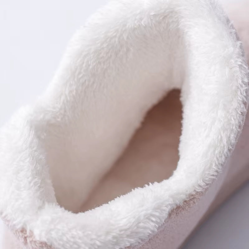 Women Winter Slippers Warm Plush Slip-On Couples Home Floor Shoes Anti-Slip Comfortable Flats Female Soft Faux Fur Boots