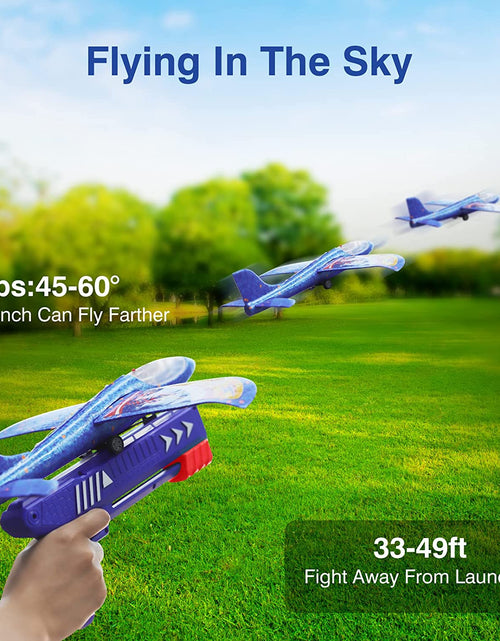 Load image into Gallery viewer, 3 Pack Foam Airplane Launcher Toys, 2 Flight Mode Glider Plane,Kids Flying Toy,3 4 5 6 7 8 9 10 11 12 Year Old Boys Girls Gifts,Outdoor Sport Party Favor
