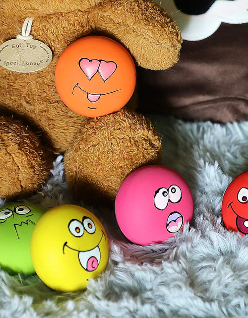 Load image into Gallery viewer, Smile Face Dog Squeaky Toys Soft Latex Squeak Balls for Puppy Small Pet Dogs 6 Pcs/Set
