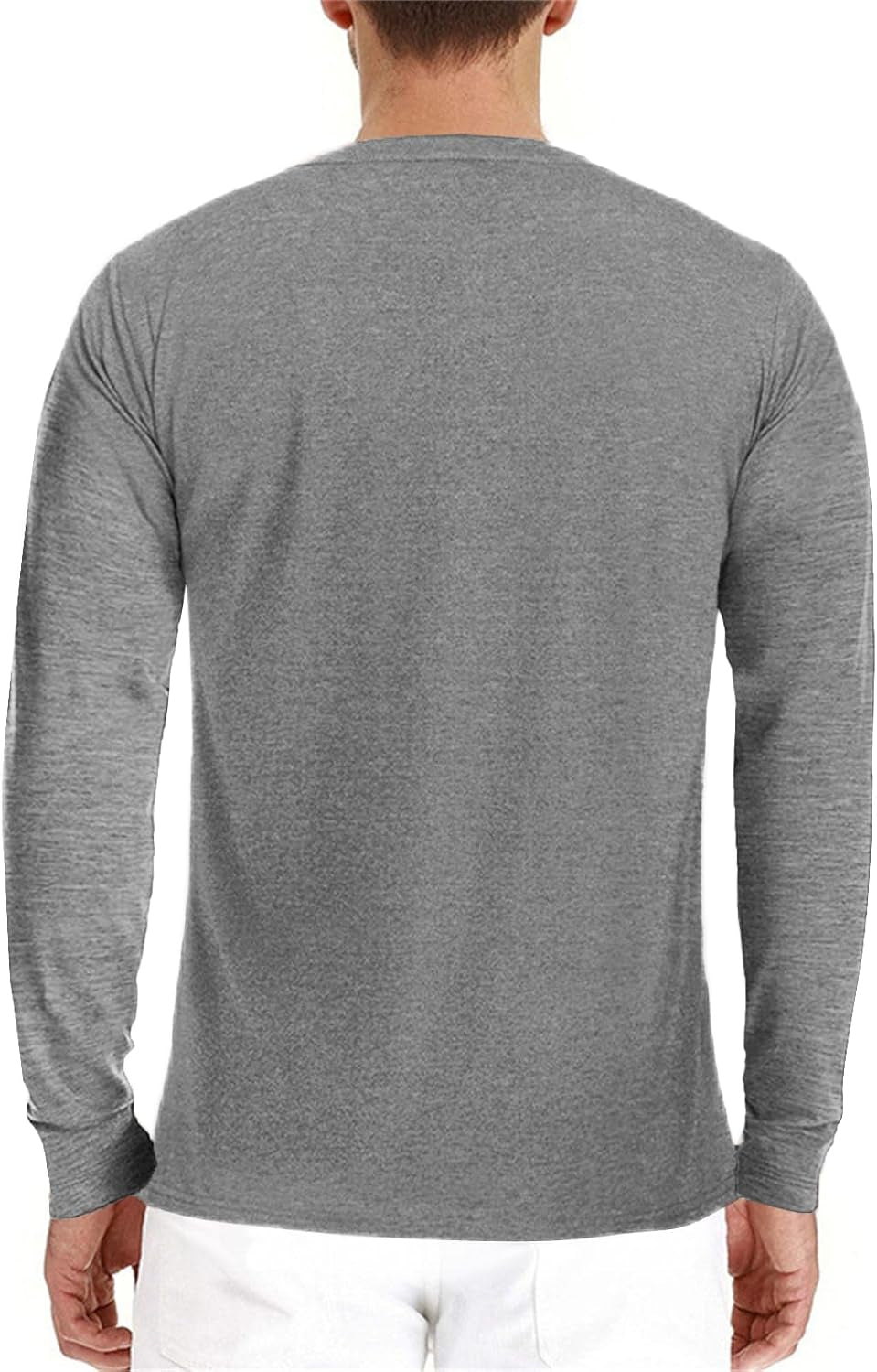 Mens Fashion Henley Shirts Long Sleeve Button Cotton T-Shirt with Pocket