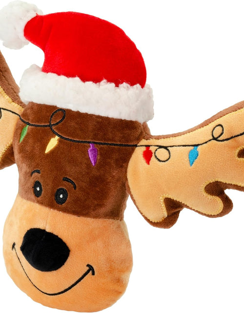 Load image into Gallery viewer, Holiday Plush Pet Toy Fun for Christmas Designs with Squeaker Dog Chew Toy (9&quot; Reindeer Cookie)
