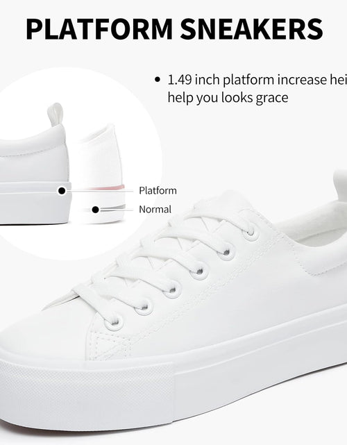 Load image into Gallery viewer, Womens White Platform Sneakers PU Leather Platform Shoes Walking Shoes for Women
