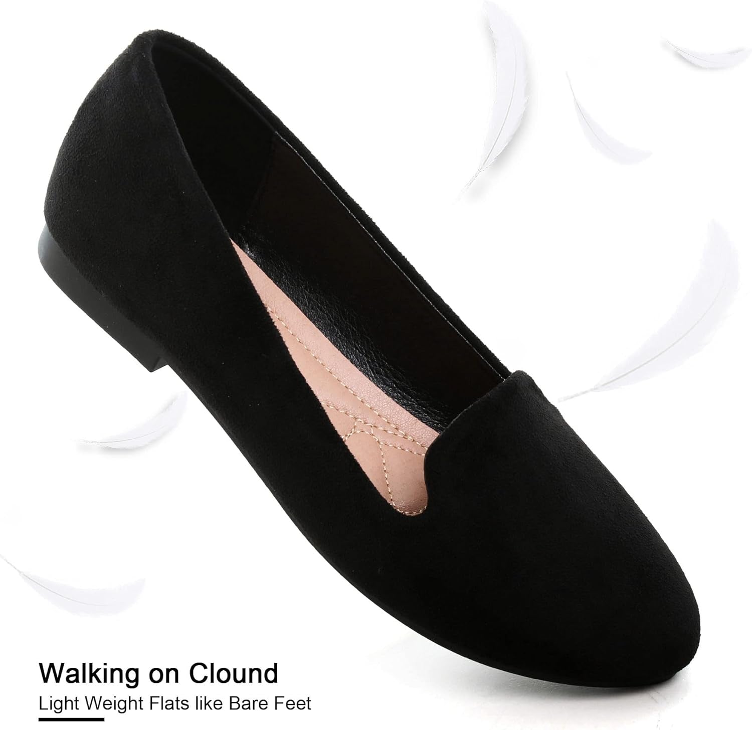 Women'S round Toe Flats Comfortable Ballet Flat Shoes for Women Dressy Slip-Ons Loafers Shoes