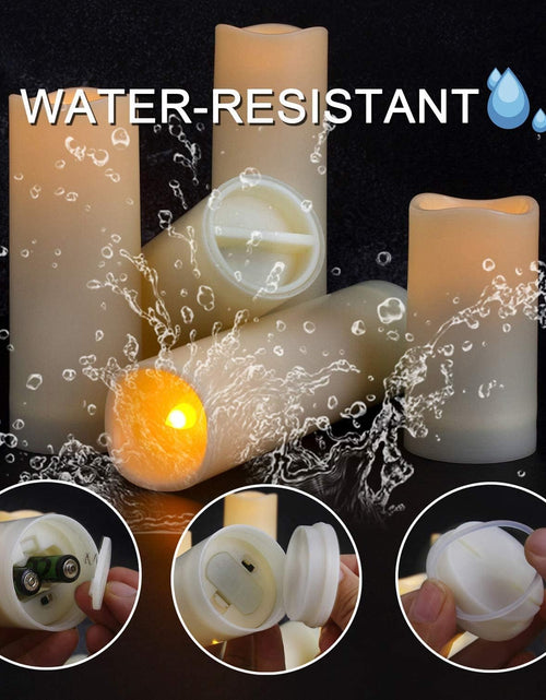 Load image into Gallery viewer, 12 Pc LED Candles Flickering Flameless Candles with Remote &amp; Timer for Romantic Ambiance, Home Decor Mood Lighting Cozy Fall Decor Battery Operated Candles, Outdoor Waterproof
