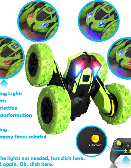 Load image into Gallery viewer, RC Stunt Cars Remote Control Car Double-Sided Driving 360-Degree Flips Rotating Car Toy, Green
