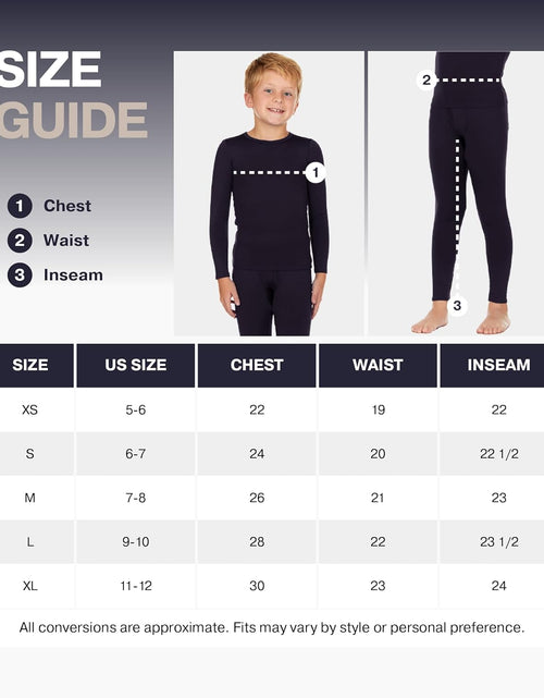 Load image into Gallery viewer, Thermal Underwear for Kids, Boys Thermal Underwear Set | Kids Base Layers for Skiing | Long Johns for Boys Kids
