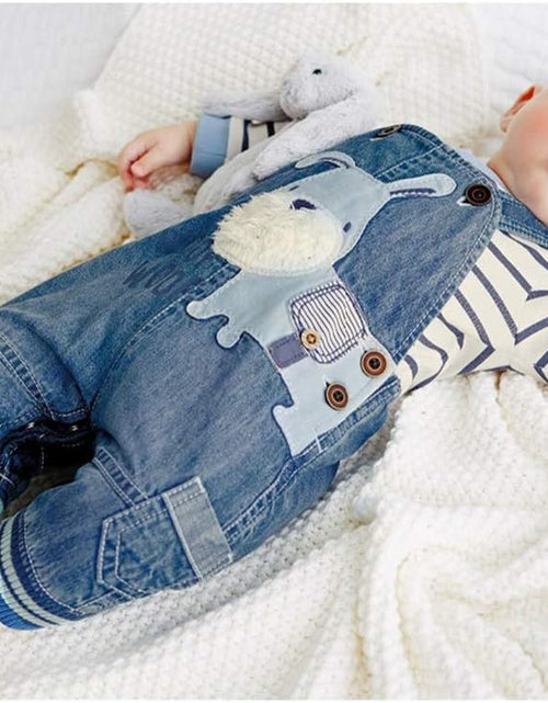 Load image into Gallery viewer, Cute Baby Boy Clothes Suit Toddler Boys&#39; Striped Long Sleeve T-Shirt+Denim Overalls Jumpsuit Pants Outfits Sets
