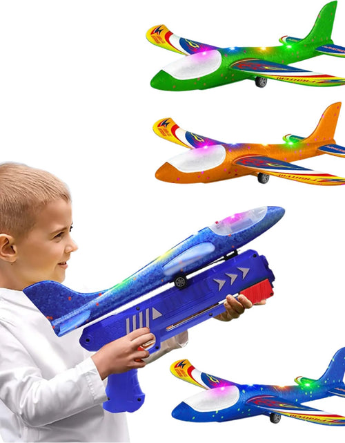 Load image into Gallery viewer, 3 Pack Foam Airplane Launcher Toys, 2 Flight Mode Glider Plane,Kids Flying Toy,3 4 5 6 7 8 9 10 11 12 Year Old Boys Girls Gifts,Outdoor Sport Party Favor
