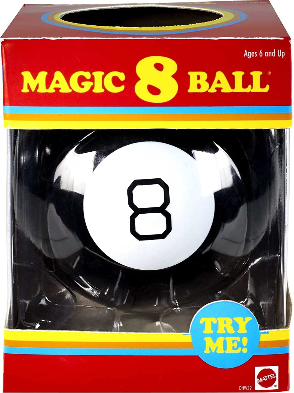 Magic 8 Ball Kids Toy, Retro Themed Novelty Fortune Teller, Ask a Question and Turn over for Answer