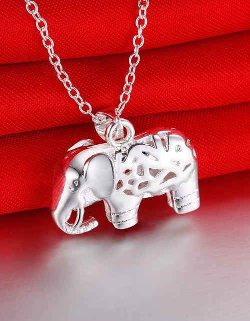 Load image into Gallery viewer, Fine Charms 925 Sterling Silver Pretty Elephant Pendant Necklace for Women Fashion Wedding Accessories Party Jewelry Gifts
