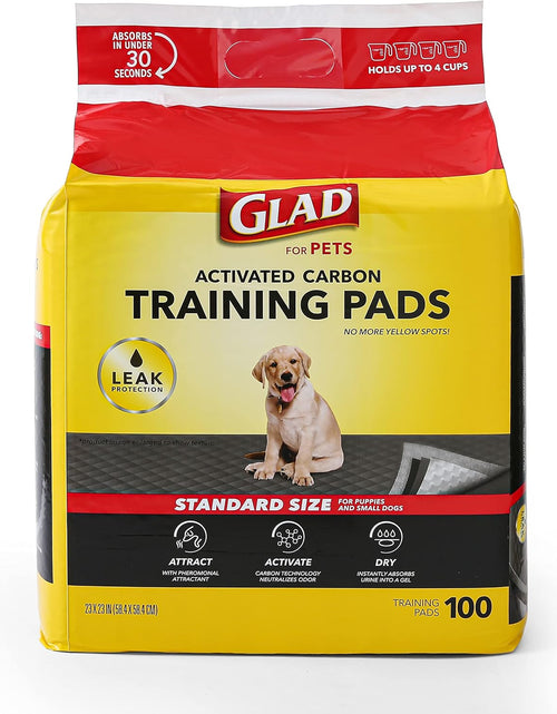 Load image into Gallery viewer, for Pets Black Charcoal Puppy Pads - Super Absorbent Disposable Dog Pee Pads, Potty Training Pads, and Pet Supplies - Dog Pee Pads for Crate Training and Indoor Use 23&quot; X 23&quot; - 100 Count
