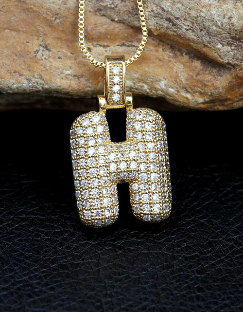 Load image into Gallery viewer, Fashion 26 Letters Necklace Custom Name Pendant Charm for Men and Women A-Z Alphabet Cubic Zircon Hip Hop Jewelry Gift
