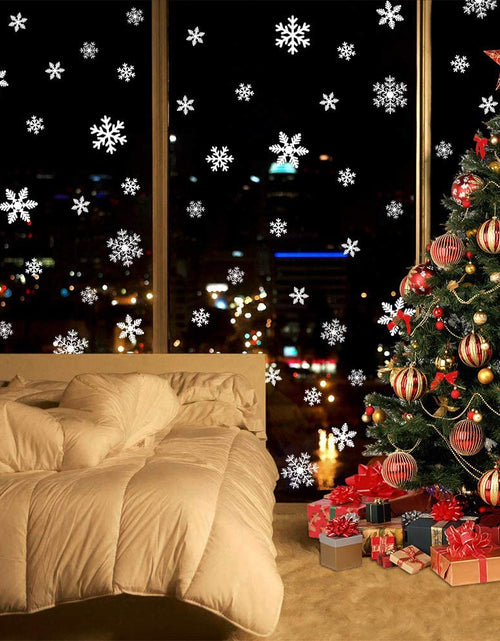 Load image into Gallery viewer, 135Pcs Christmas Window Clings Snowflakes Window Decals Static Window Stickers for Christmas Decorations Window Décor Ornaments Xmas Party Supplies Thanksgiving Party Décor
