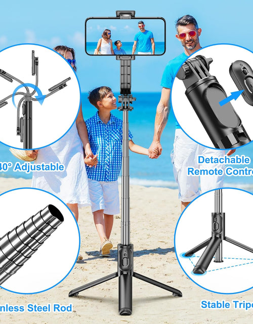 Load image into Gallery viewer, Selfie Stick, Extendable Selfie Stick Tripod with Wireless Remote and Tripod Stand, Portable, Lightweight, Compatible with Iphone 15 14 13 12 Pro Xs Max X 8Plus, Samsung Smartphone and More
