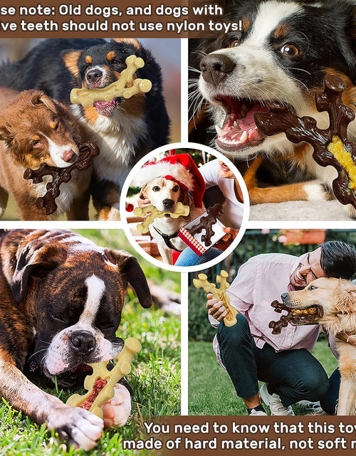 Load image into Gallery viewer, 2 Pack Dog Chew Toys for Aggressive Chewers,Boredom and Stimulating Best Dog Toys for Medium/Large Breed,Tough Almost Indestructible Dog Bones for Teeth Cleaning and Training
