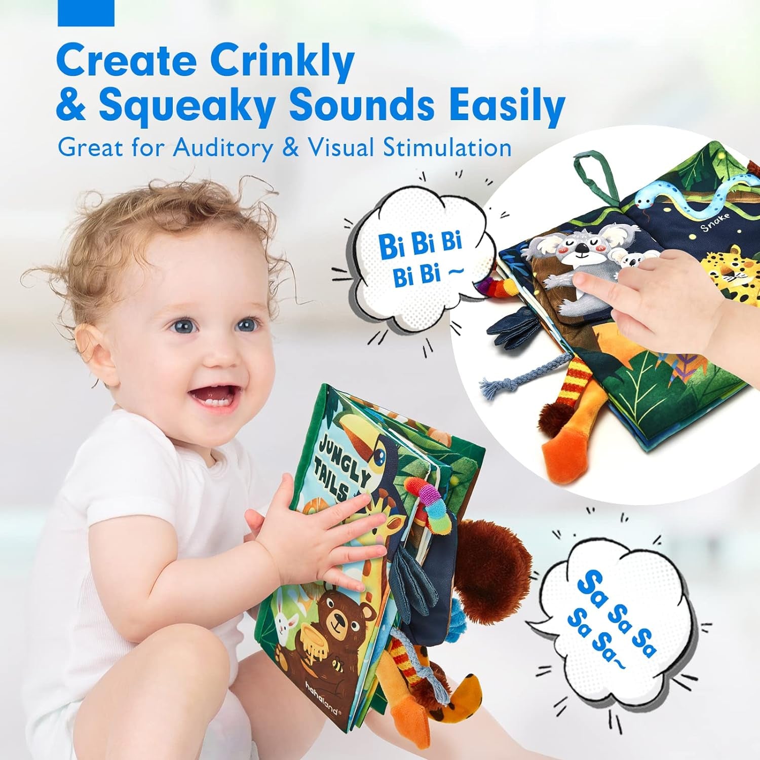 Baby Books 0-6 Months,Infant Tummy Time Toy High Contrast Sensory Baby Toys 6 to 12 Months Touch Feel Book Gift Christmas Stocking Stuffers for Boy Girl 0-3 Months Book Early Learning Toy