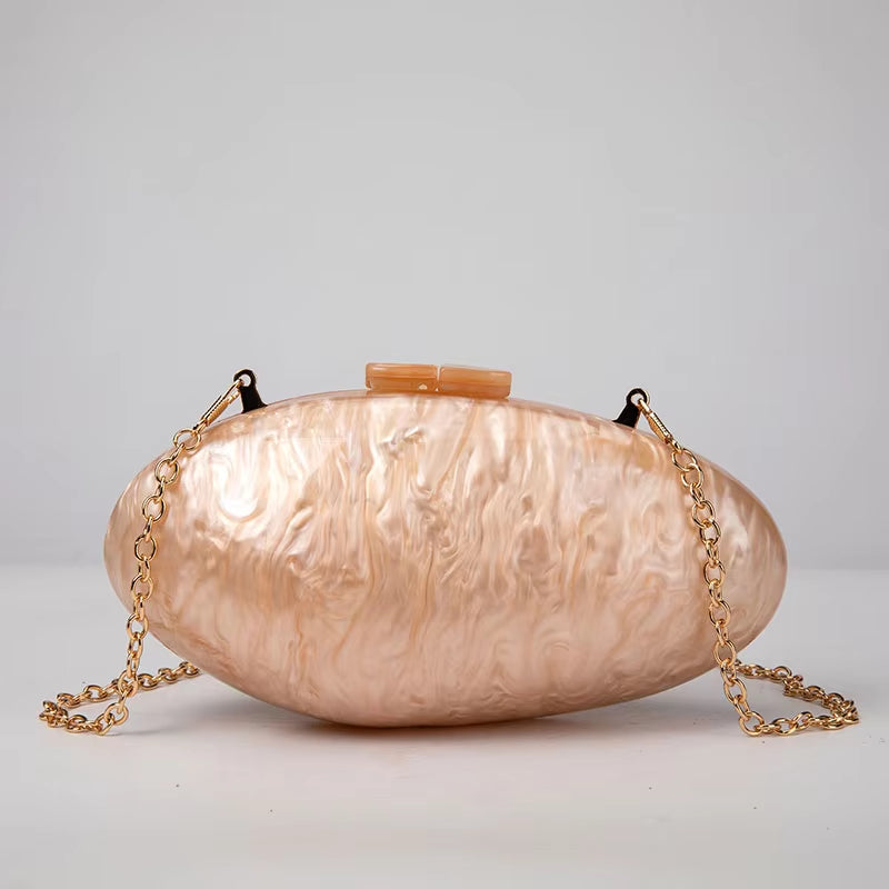 Pearl Acrylic Evening Bags Designer Luxury Clutch Purse Mini Women'S Wallet Shell Chain Shoulder Crossbody Wedding Party Handbag