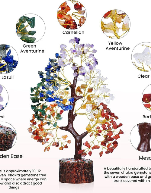 Load image into Gallery viewer, Chakra Crystal Tree - Handmade Healing Crystal Tree with 7 Chakra Stones - Decorative Tree of Life for Meditation, Feng Shui, and Home Decor - Unique Birthday Gifts for Women
