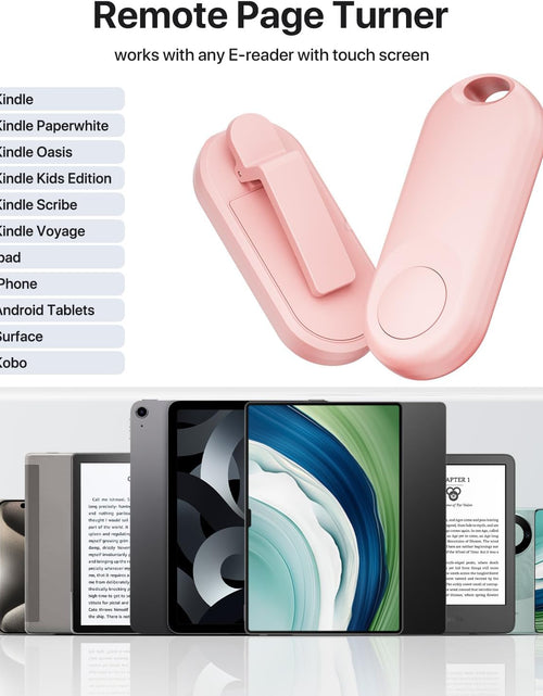 Load image into Gallery viewer, RF Remote Control Page Turner for Kindle Paperwhite Accessories Ipad Reading Kobo Surface Comics/Novels Iphone Tablets Android Taking Photos Camera Video Recording Remote Triggers(Pink)
