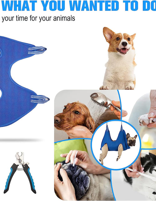 Load image into Gallery viewer, 10 in 1 Pet Grooming Hammock Harness with Nail Clippers/Trimmer, Nail File, Dog Hammock/Grooming Sling for Nail Trimming/Clipping
