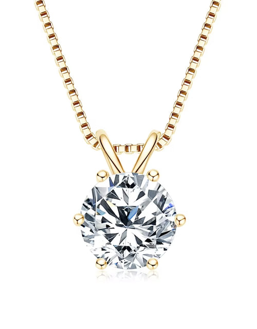 Load image into Gallery viewer, Luxury 3.0 Carat Moissanite Pendant Necklaces for Women Real 925 Silver 1Ct 2Ct Diamond Necklace Engagement Jewelry Gifts
