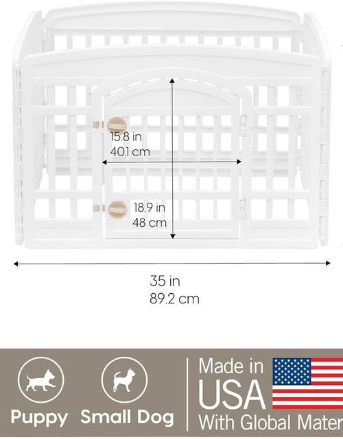 Load image into Gallery viewer, USA 24&quot; Exercise 4-Panel Pet Playpen with Door, Dog Playpen, Puppy Playpen, for Puppies and Small Dogs, Keep Pets Secure, Easy Assemble, Fold It Down, Easy Storing, Customizable, White
